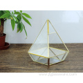 Succulent Geometric Glass Terrarium for Gold Wedding